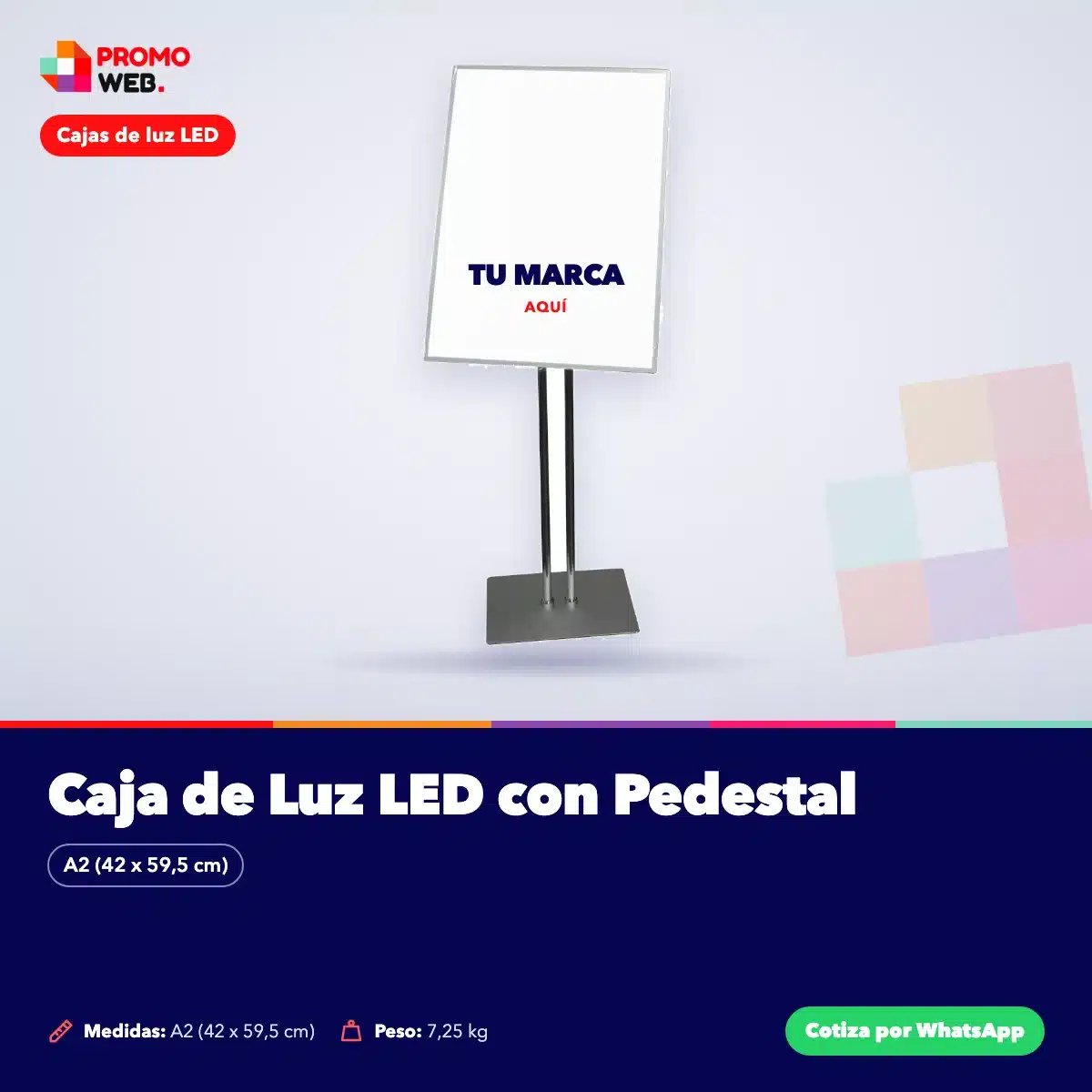 Caja de Luz LED con Pedestal – Promo Web