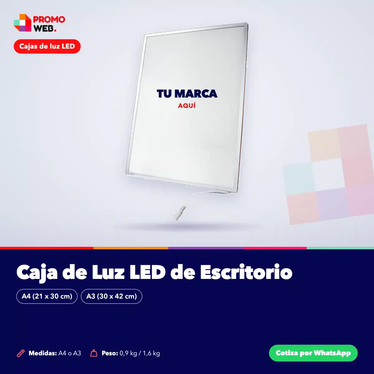 Caja de Luz LED de Escritorio – Promo Web