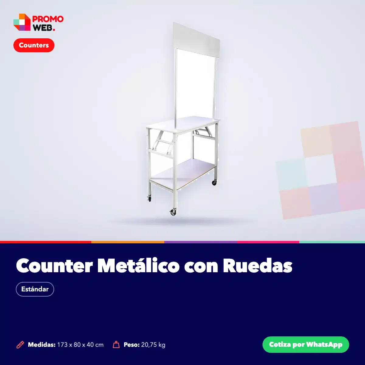 Counter Metálico con Ruedas – Promo Web